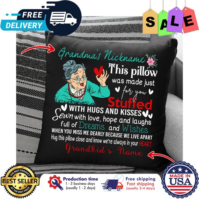 Personalized Grandmas nickname this pillow was made just for you stuffed grandkids name pillow