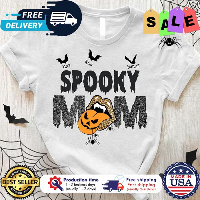 Personalized lips spooky mom custom name kid shirt