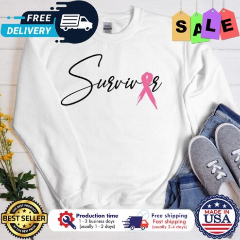 Pink ribbon survivor breast cancer awareness shirt