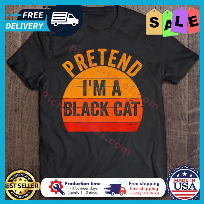 Pretend Im A Black Cat Retro Sunset Vintage shirt