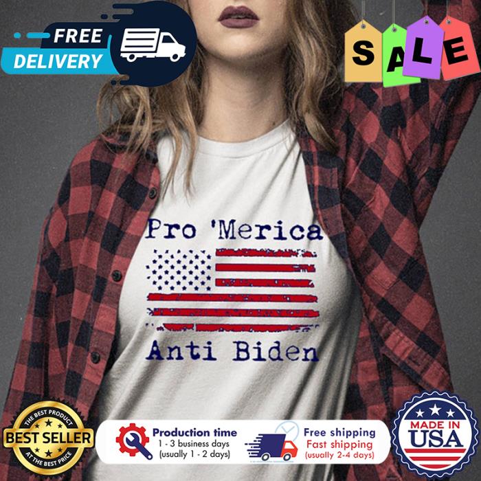 Pro Merica anti Biden amerian flag shirt
