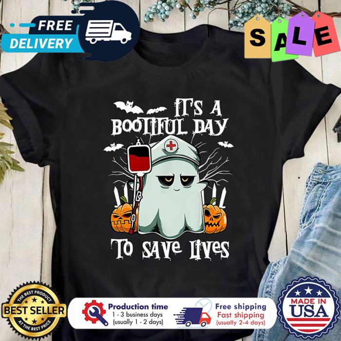 Pumpkin Ghost its a bootiful day to save lives halloween shirt