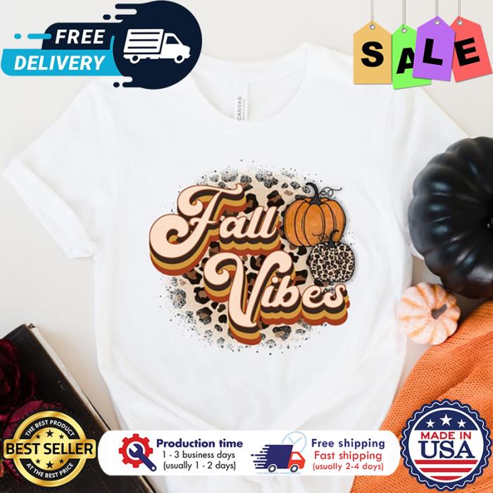 Pumpkin leopard fall vibes thanksgiving shirt