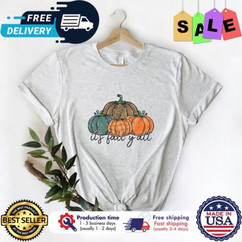 Pumpkin leopard its fall yall thanksgiving shirt