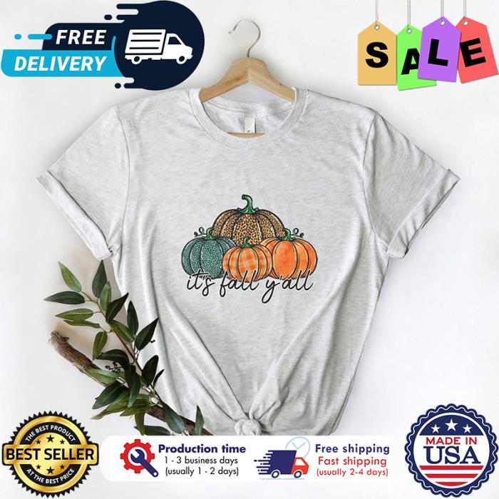 Pumpkin leopard its fall yall thanksgiving shirt