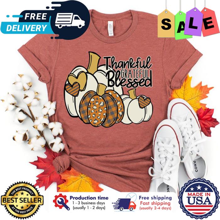 Pumpkin leopard thankful greateful blessed thanksgiving shirt
