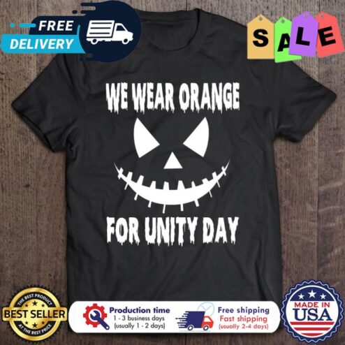 Pumpkin we wear orange for unity day halloween shirt