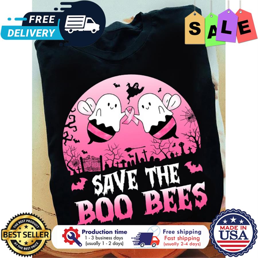 Save the boo bees breast cancer awareness halloween shirt