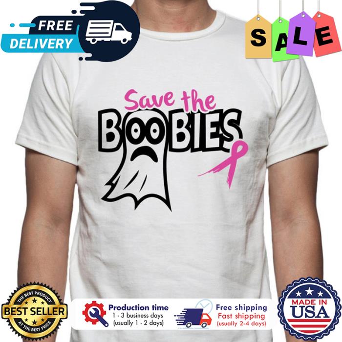 Save the boobies halloween breast cancer awareness shirt