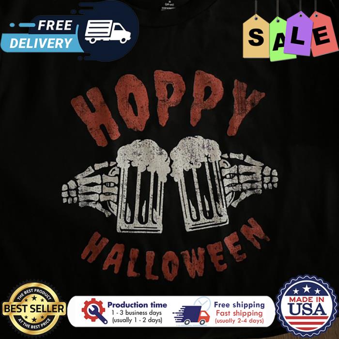 Skeleton beer hoppy halloween shirt