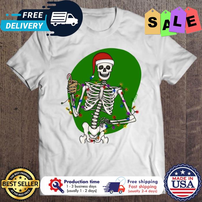 Skeleton santa christmas shirt