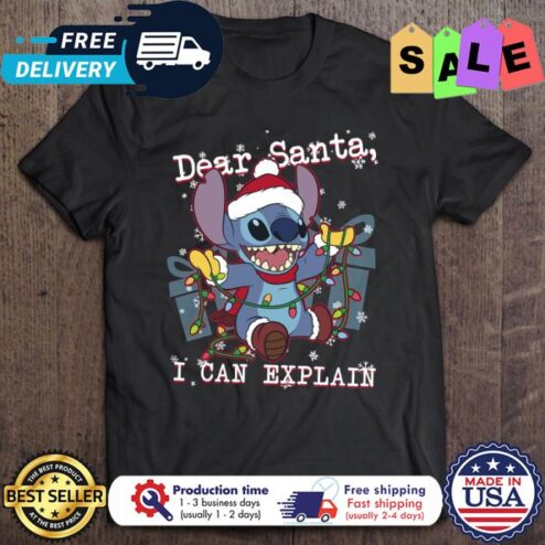 Stitch dear santa I can explain christmas shirt