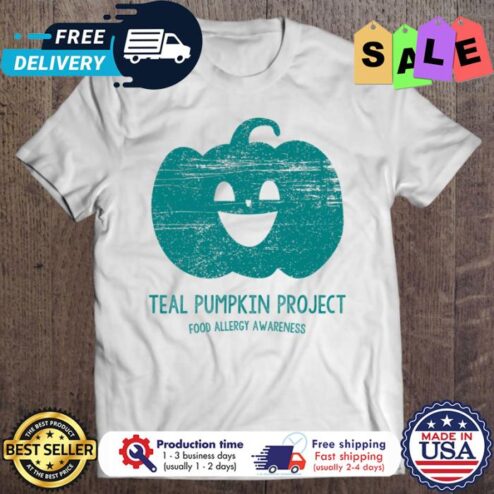 Teal pumpkin project food allergy awareness halloween shirt