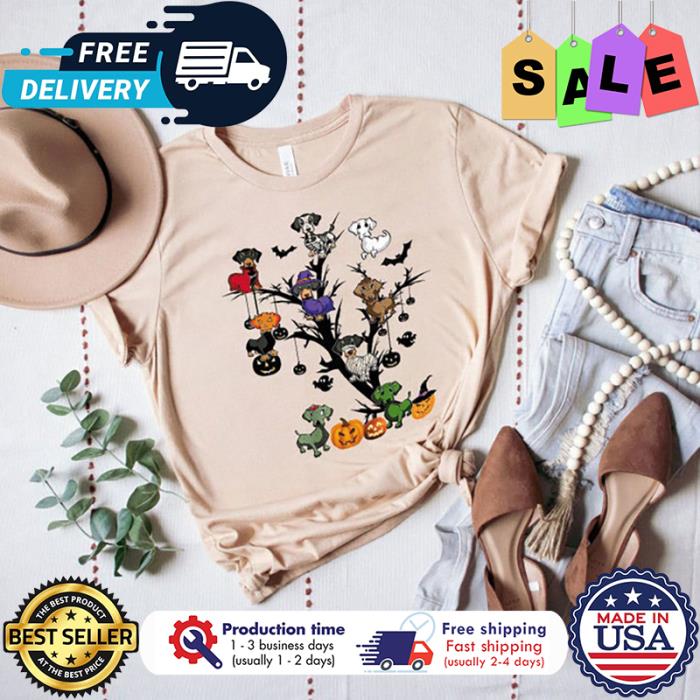 The Dachshund Dog Halloween Tree T-Shirt