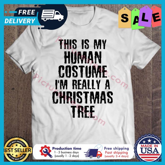 This is my human costume im really a christmas tree shirt