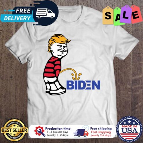 Trump 2021 Peeing Pissing Pee On Biden shirt