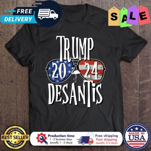 Trump 2024 desantis american flag shirt