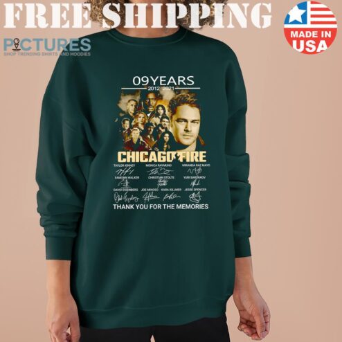 09 Years 2012 2021 Thank you For The Memories Signature Characters Chicago Fire Movie Sweater