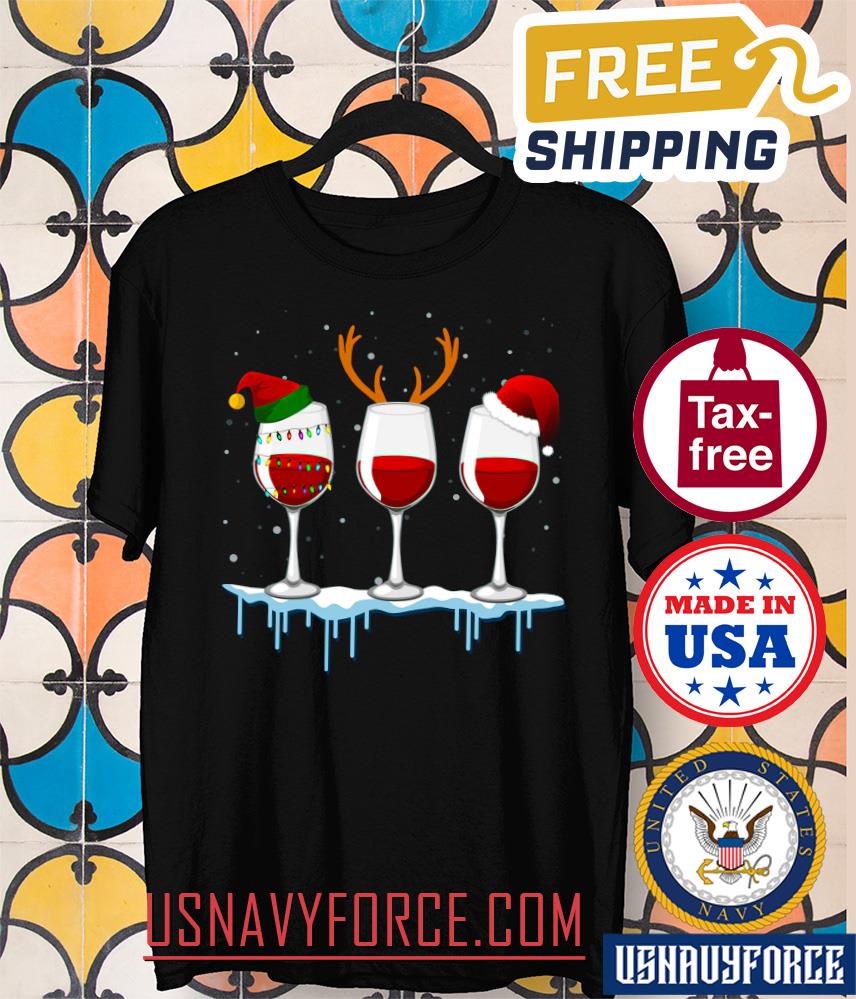 Women_s Funny Christmas T Shirt, Just A Girl Who Loves Wine At Christmas, Wine Lover Shirt, Funny Christmas Shirt For Women