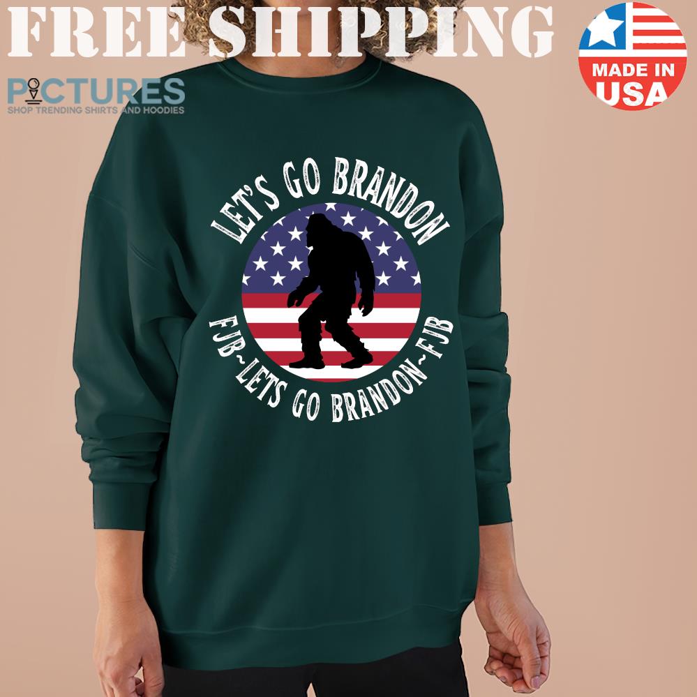 Bigfoot Let's go Brandon FJB american flag Sweater