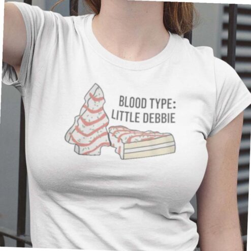 Blood Type Little Debbie T-shirt Merry X-mas T-shirt