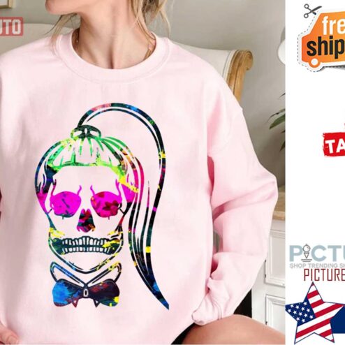 Born This Way Neon Paint Skull Lady Gaga Shirt
