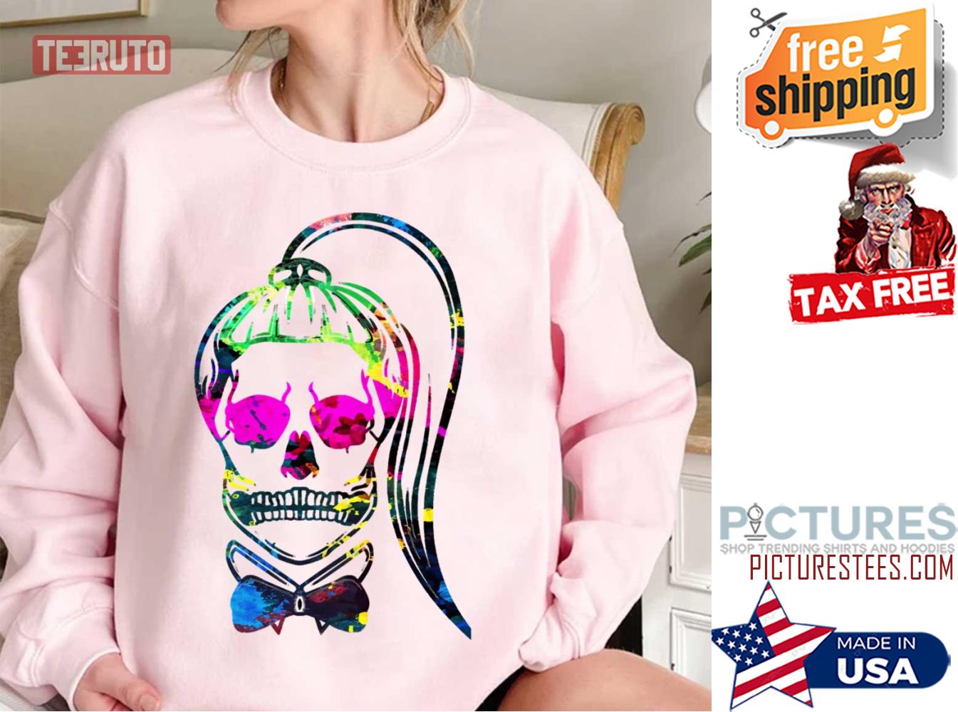 Born This Way Neon Paint Skull Lady Gaga Sweatshirt