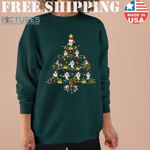 Boston Terrier Christmas Tree Sweater, Boston Terrier Xmas Gift Sweater for dog lover, Christmas Tree Light funny Dog Sweater