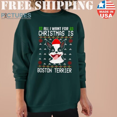 Boston Terrier Mens Christmas Sweaters Ugly Christmas Sweater