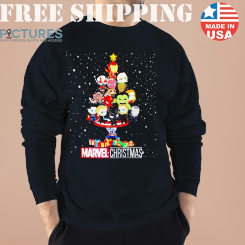 Chibi Marvel Avengers, Baby Marvel Characters Xmas Tree, Marvel Xmas, Chibi Style, Marvel Inspired, for Fans Sweater, Shirt, Hoodie