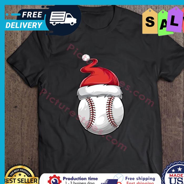 Christmas Baseball Ball Santa Hat shirt