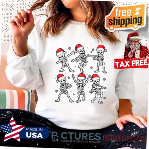 Christmas Dancing Skeleton Shirt, Santa Skeleton Shirt, Christmas Shirt, Funny Christmas, Christmas Sweatshirt, Christmas Jumper