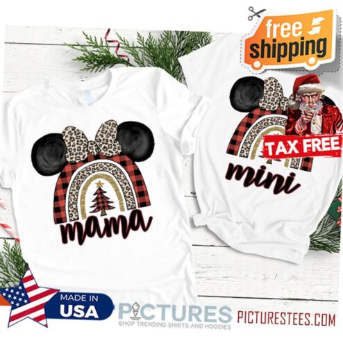 Christmas Matching Rainbow Shirt, Personalized Christmas Shirt, Family Disney Christmas Shirt, Mama mini Christmas shirt