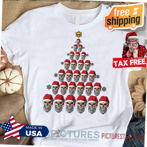 Christmas skull tree T-shirt, Merry Christmas T-shirt - Funny T-shirt - Ugly Sweater - Unisex Hoodie