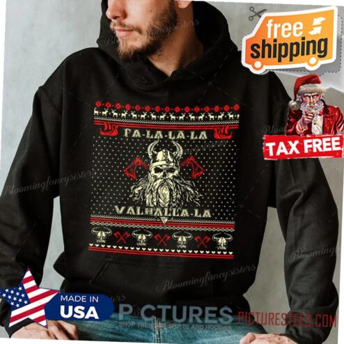 Christmas Viking Falalala Valhalla Shirt, Viking clothing, Ugly pattern Christmas shirt, winter clothing, gift for him