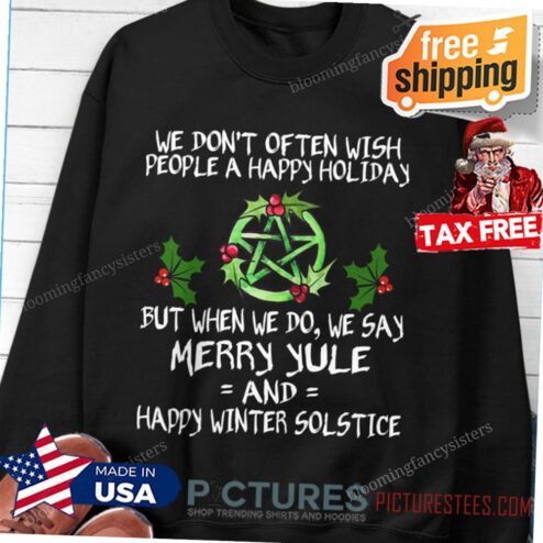 Christmas Witch Pentagram Happy winter Solstice Shirt, Merry Yule shirt, Funny witch Christmas Shirt, Family matching shirt
