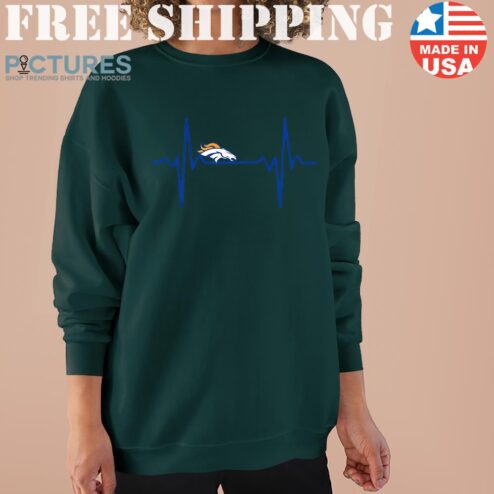 Denver Broncos Heartbeat American Football Team Sweater