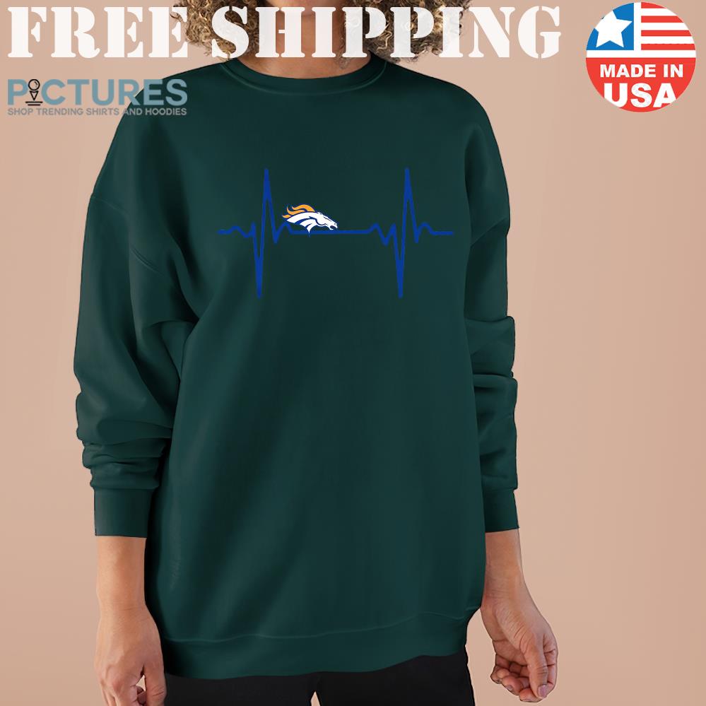 Denver Broncos Heartbeat American Football Team Sweater