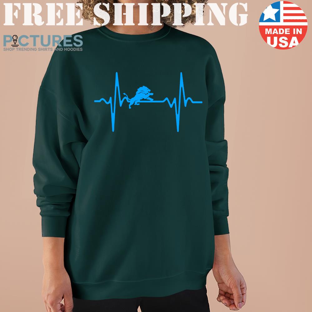 Detroit Lion Heartbeat American Football Team Sweater