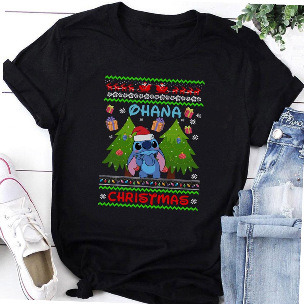 Disney Ohana Lilo And Stitch X-mas Ugly Sweater T-shirt