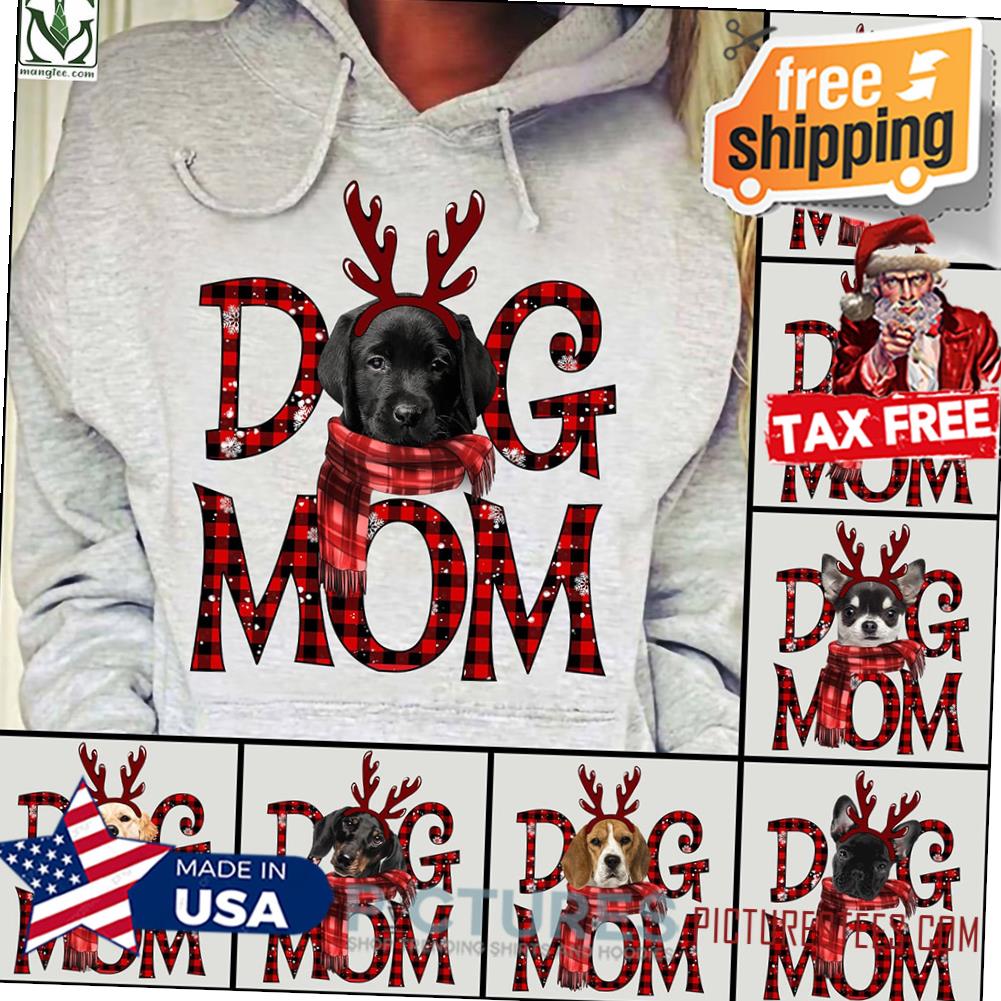 Dog Mom Plaid shirt, Customize Dog Breeds Christmas shirt, Dog Christmas Tree shirt, Dog can be changed Christmas shirt