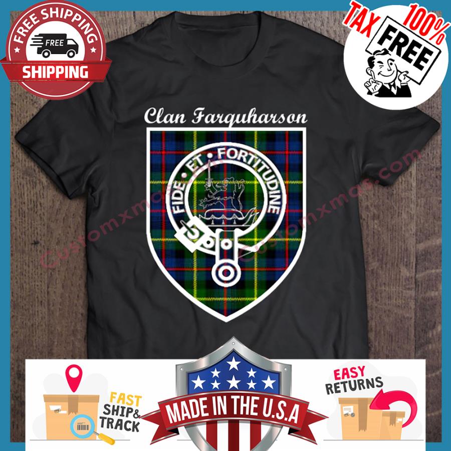 Farquharson Scottish Clan Tartan Crest Badge shirt