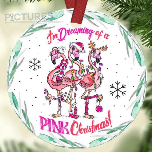 Flamingo im dreaming of a pink christmas ornament