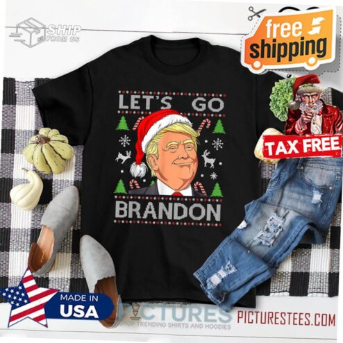 Funny Let's Go Brandon Trump Ugly Christmas Sweater T-Shirt