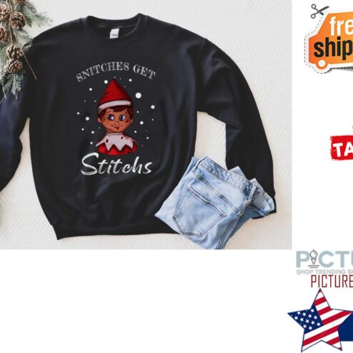 Funny Snitches Get Stitches Elf Sweater