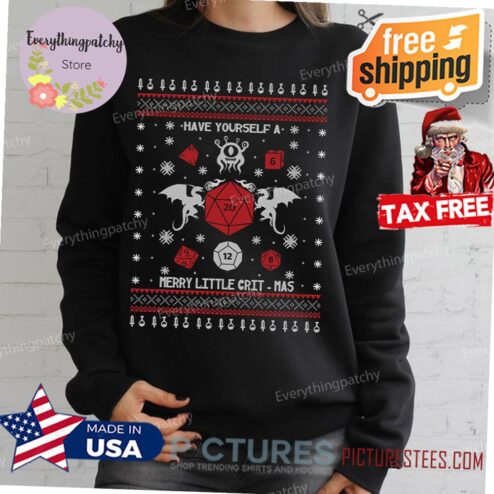 Gaming Christmas Have yourself a little Crit-mas Shirt, Christmas Sweater, DnD Sweater
