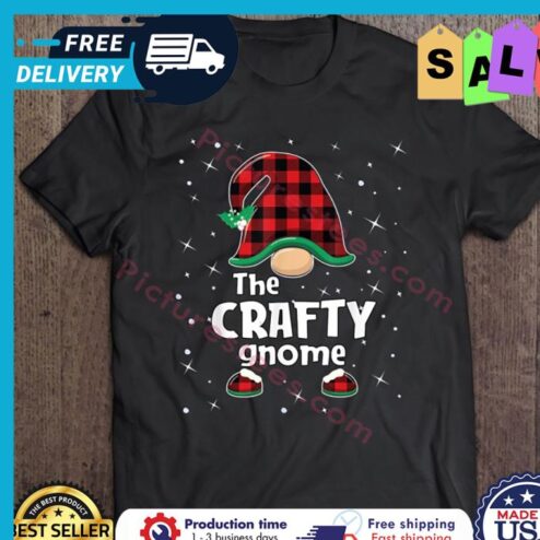 Gnome Buffalo Plaid The Crafty Gnome Christmas shirt