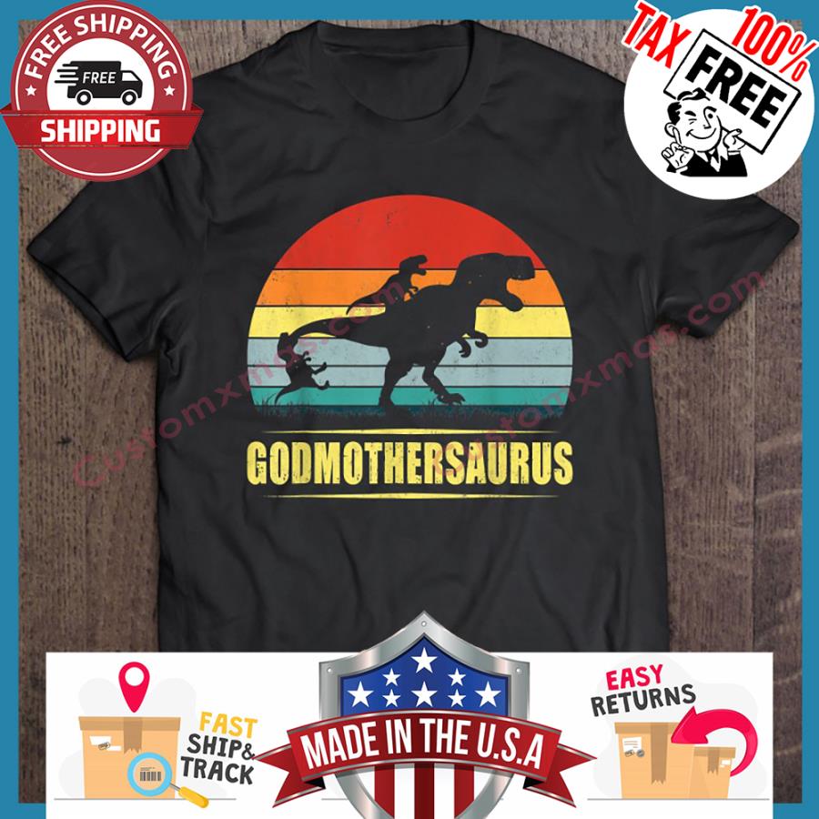 Godmother Dinosaur Retro Sunset Vintage shirt