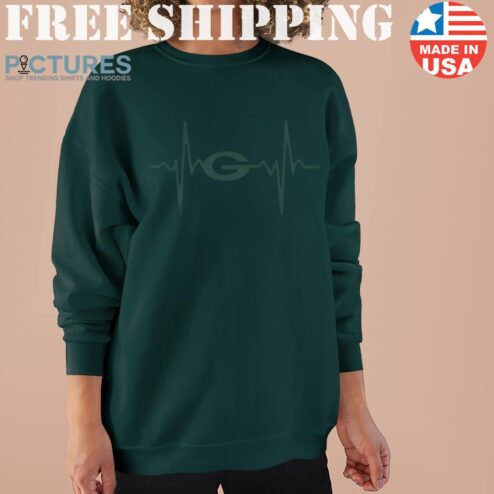 Green Bay Packers Heartbeat American Football Team Sweater
