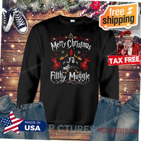 Hogwarts Christmas Merry Christmas ya filthy muggle Shirt, Wizzard magic Christmas shirt, Christmas gift